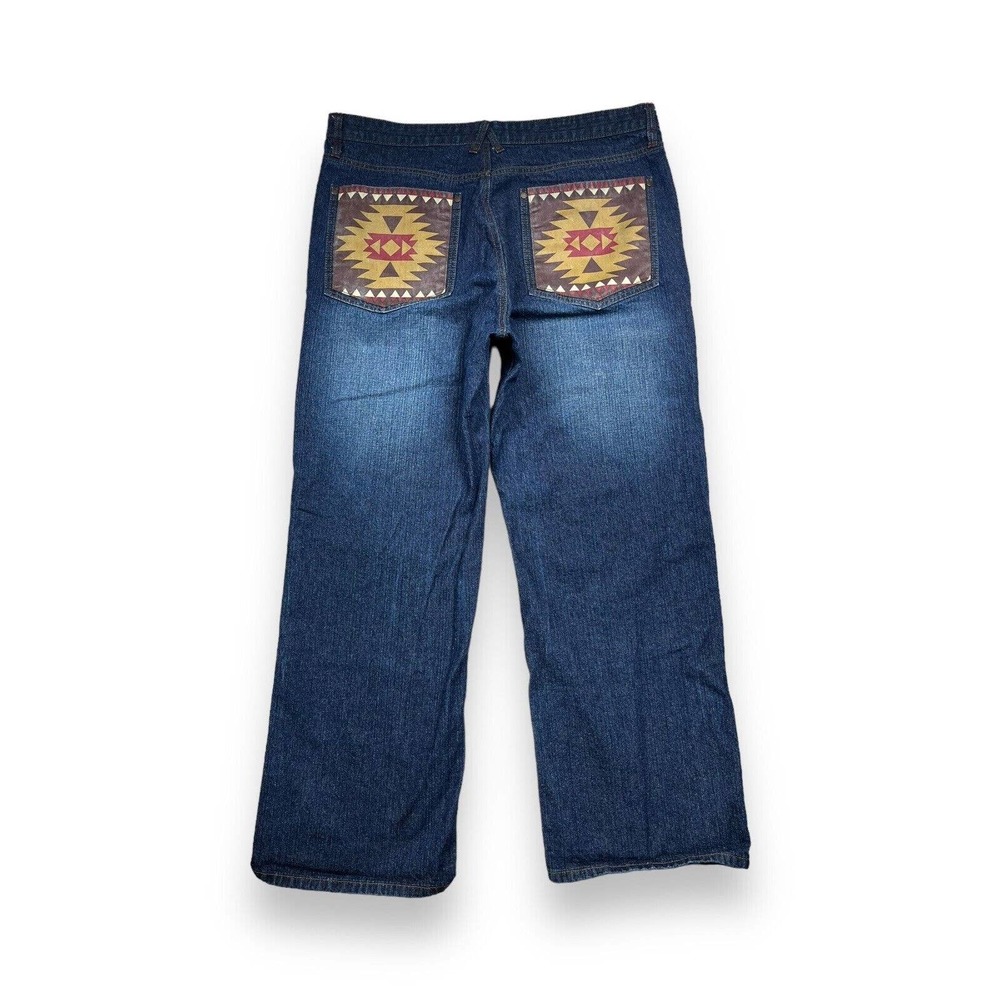 Campus Jeans Size 40 Aztec Pocket Baggy Hip Hop Skater Wide Leg (39 x 30)
